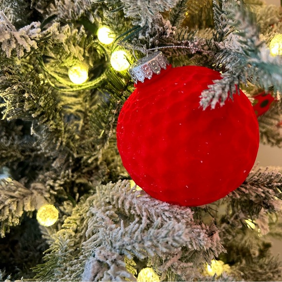 Red Velvet Christmas Ornaments/ Baubles Set 3 - Picture 2 of 3
